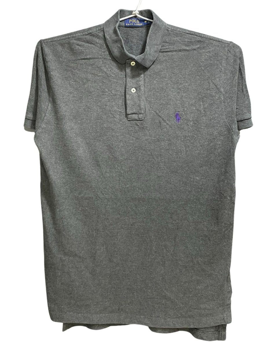 Polo Ralph Lauren Gray Cotton Jersey Polo T Shirt For Men M - Preloved Labels