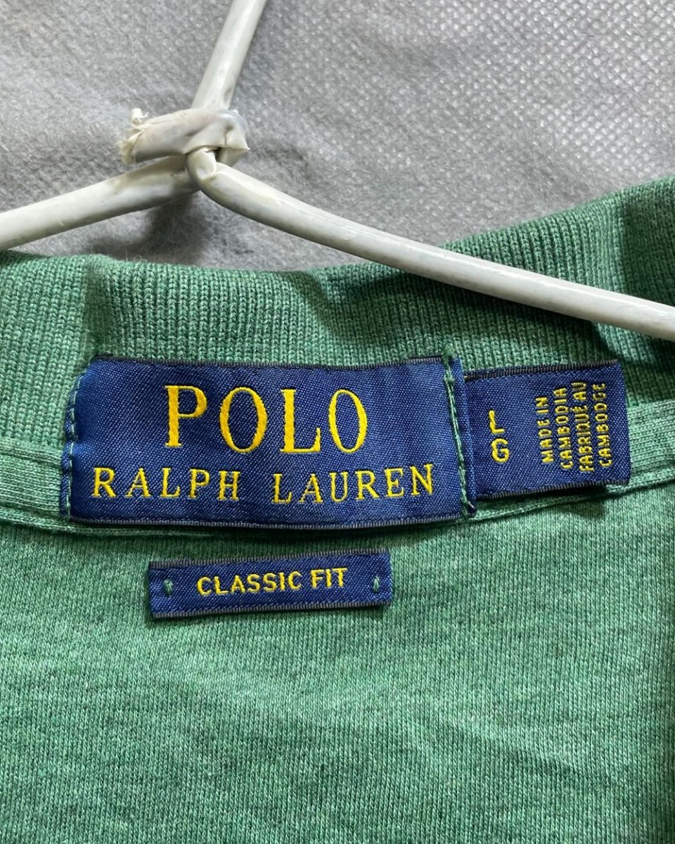 Polo Ralph Lauren Green Cotton Jersey Polo T Shirt For Men Large - Preloved Labels