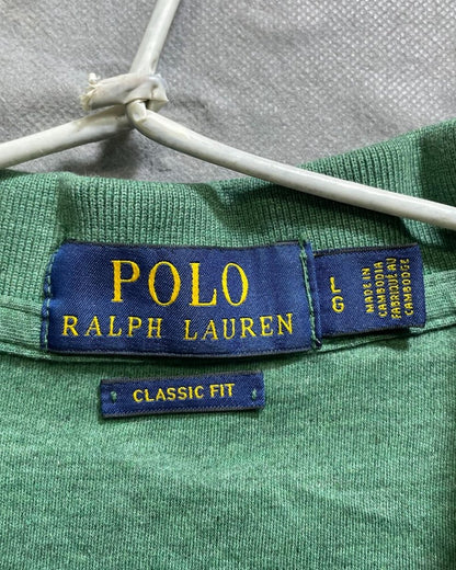 Polo Ralph Lauren Green Cotton Jersey Polo T Shirt For Men Large - Preloved Labels