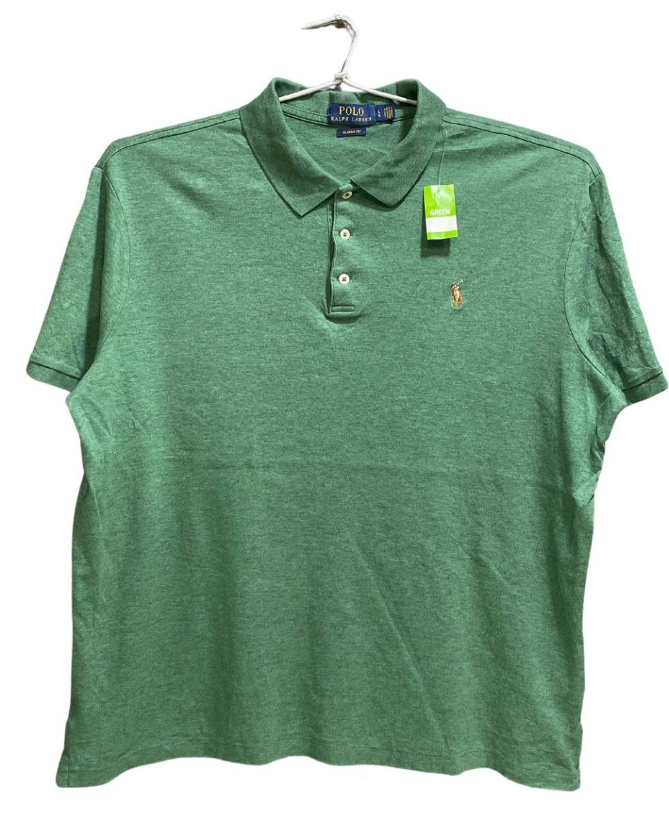 Polo Ralph Lauren Green Cotton Jersey Polo T Shirt For Men Large - Preloved Labels