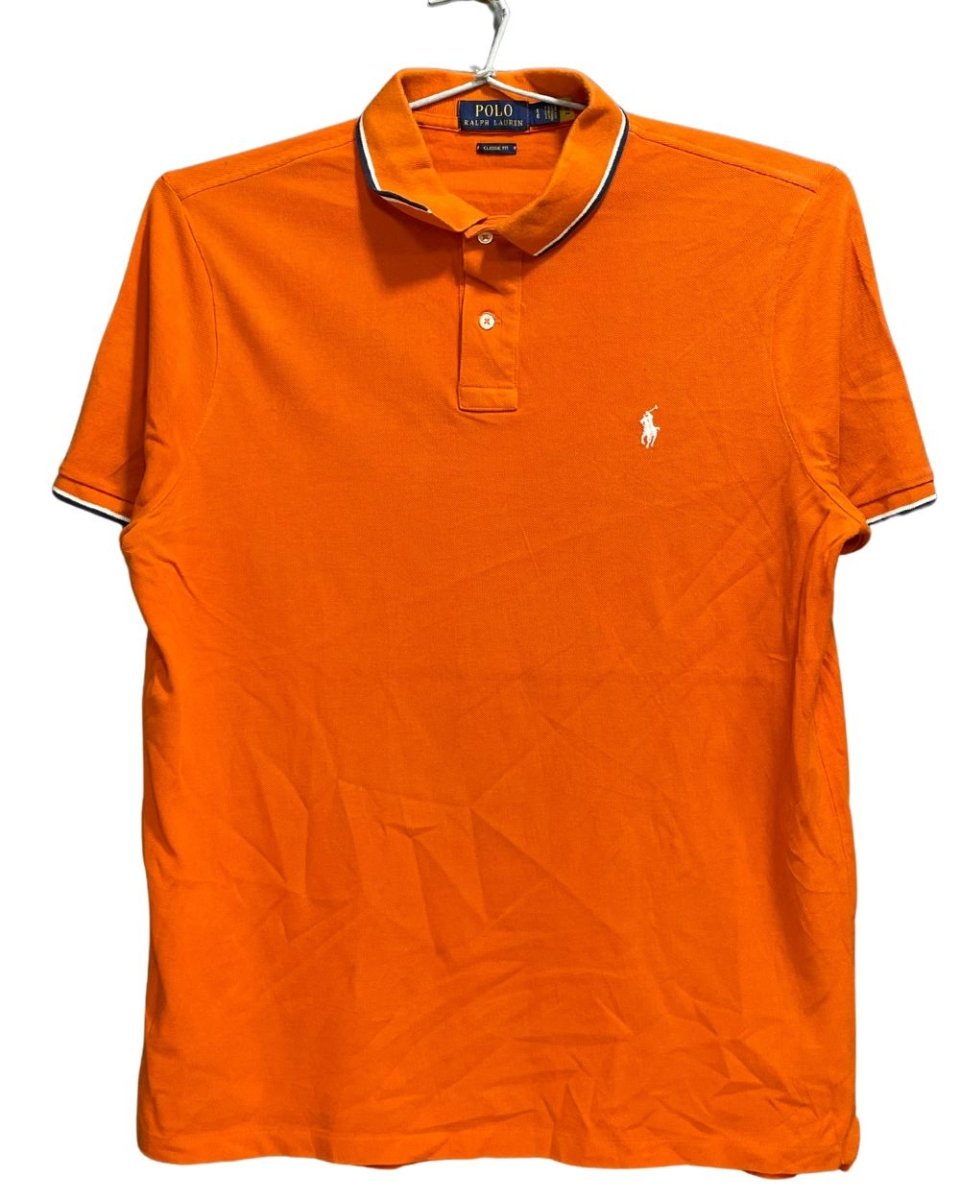 Polo Ralph Lauren Orange Cotton Polo T Shirt For Men Large - Preloved Labels