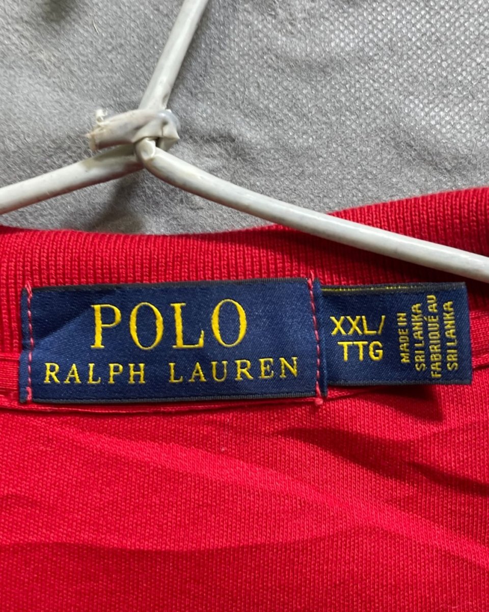 Polo Ralph Lauren Red Cotton Jersey Polo T Shirt For Men XX Large - Preloved Labels