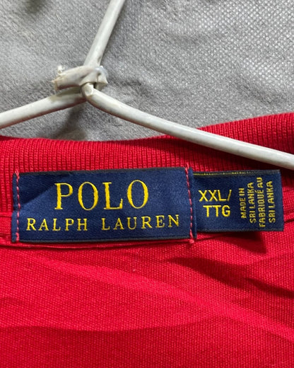 Polo Ralph Lauren Red Cotton Jersey Polo T Shirt For Men XX Large - Preloved Labels