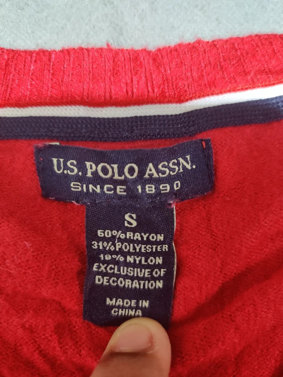 Polo U.S. Assn Women Rayon Polyester Red Sweater S – Preloved Labels (view 4)
