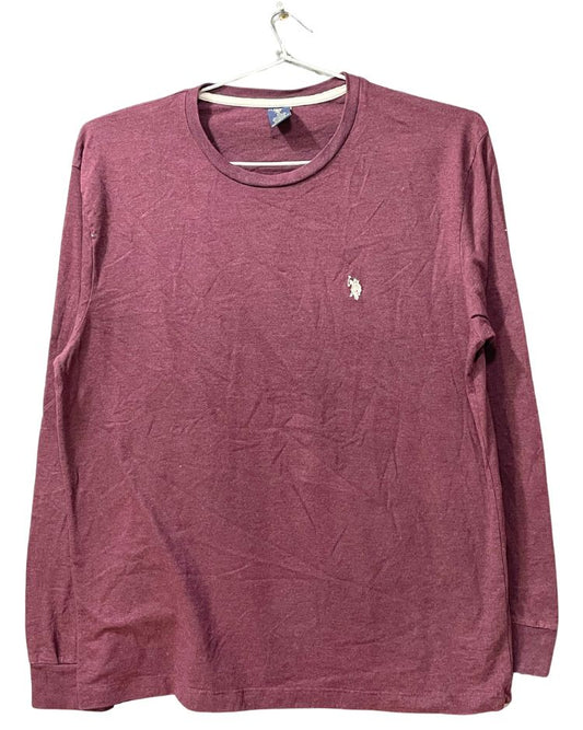 Polo U.A. Assn Maroon Cotton T Shirt For Men L - Preloved Labels