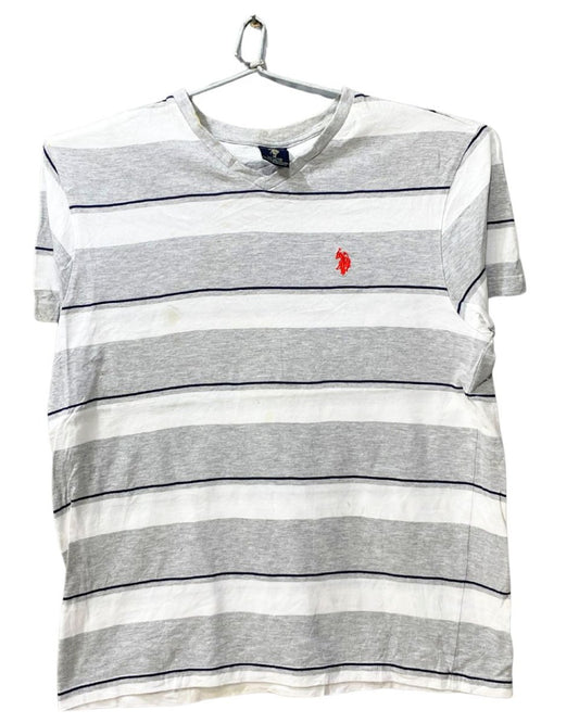 Polo U.S. Assn Gray Cotton T Shirt For Men Medium - Preloved Labels