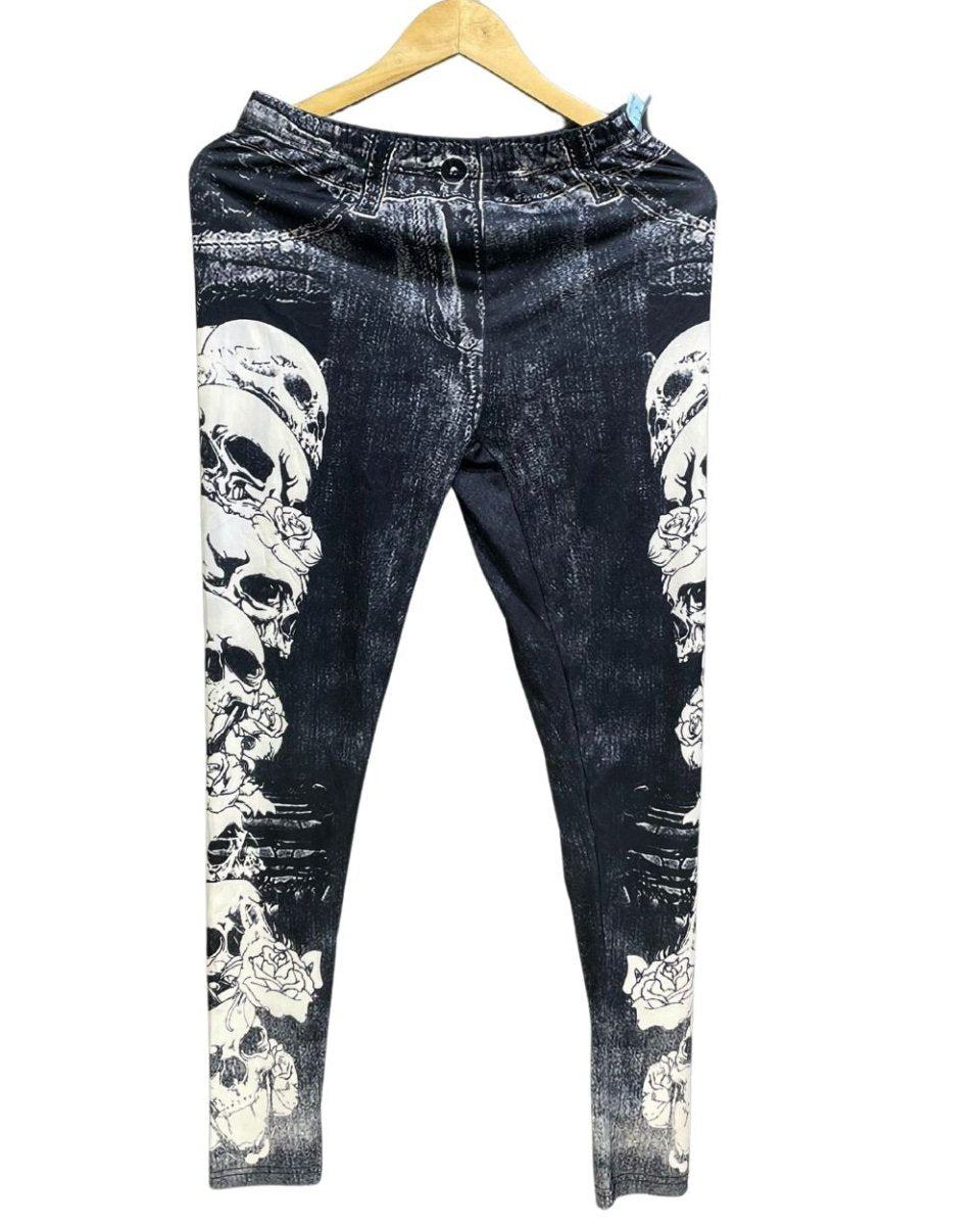 Preloved Labels 3D Print Polyester Stretch Gym tights For Women L - Preloved Labels