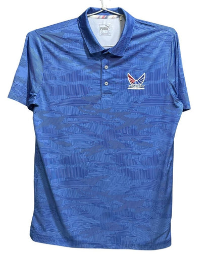 Puma Blue Polyester Sport Polo T Shirt For Men Medium - Preloved Labels