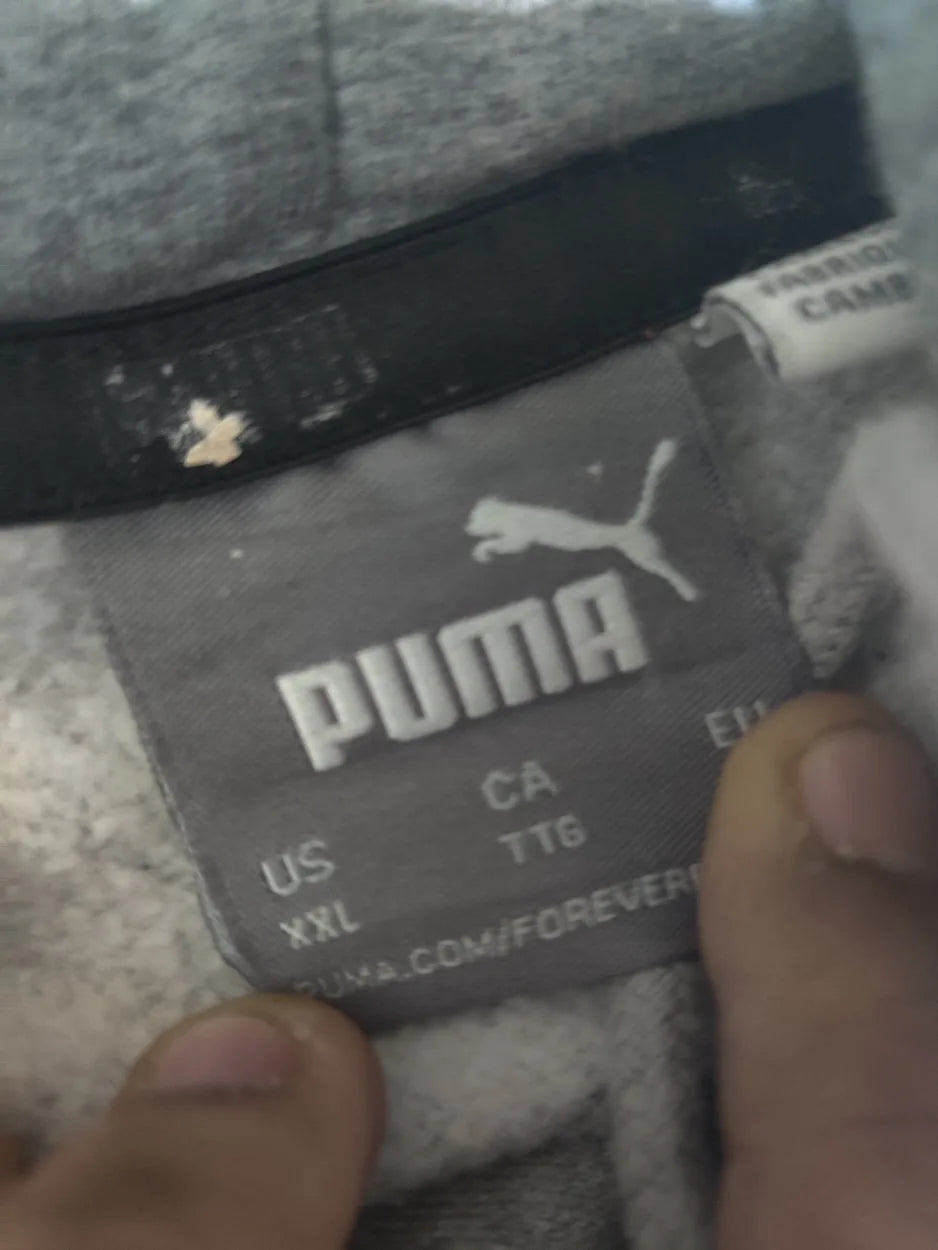 Puma Men Cotton Fleece Gray Hoodie 2XL – Preloved Labels (view 3)