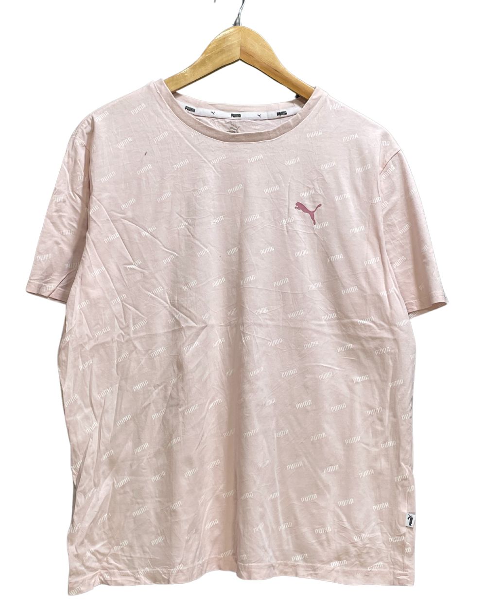 Puma Pink Cotton Jersey Sport For Women T Shirt Large - Preloved Labels