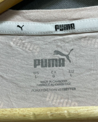 Puma Pink Cotton Jersey Sport For Women T Shirt Large - Preloved Labels