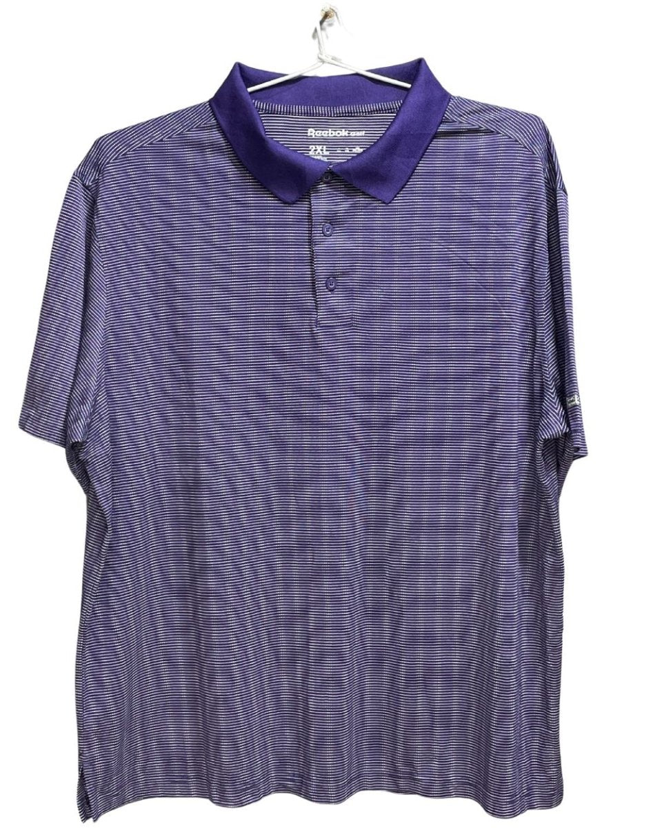 Reebok Golf Purple Polyester Sport Polo T Shirt For Men XX Large - Preloved Labels