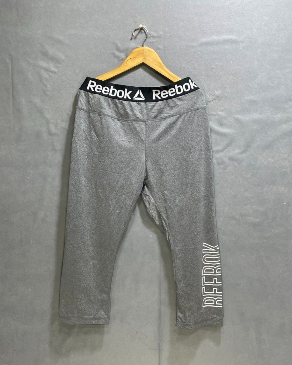 Reebok Grey Polyester Jersey Stretch Gym tights For Women L - Preloved Labels