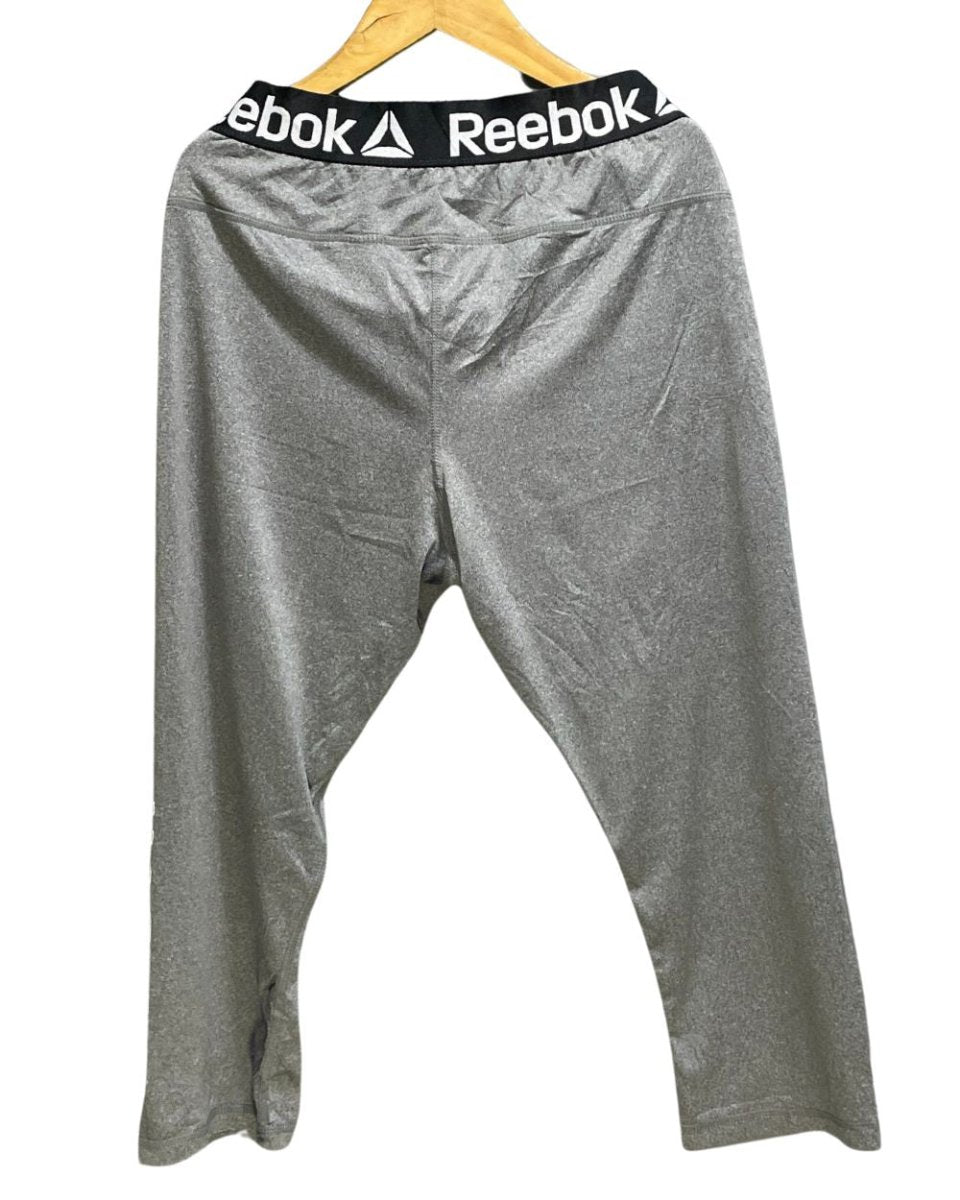 Reebok Grey Polyester Jersey Stretch Gym tights For Women L - Preloved Labels