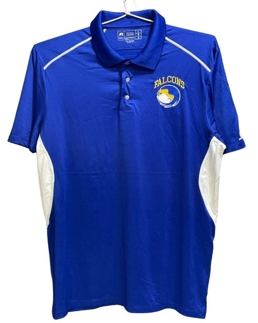 Russell Blue Polyester Sport Polo T Shirt For Men Large - Preloved Labels