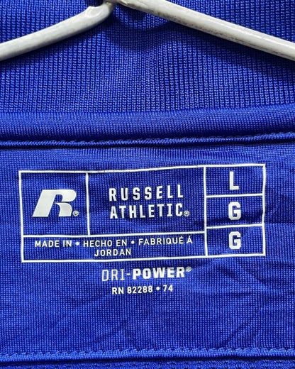 Russell Blue Polyester Sport Polo T Shirt For Men Large - Preloved Labels