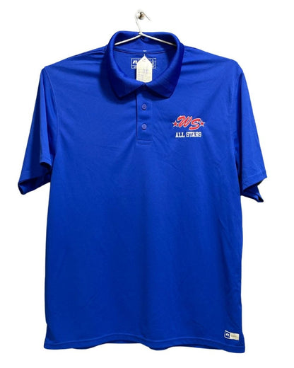 Russell Blue Polyester Sport Polo T Shirt For Men Large - Preloved Labels