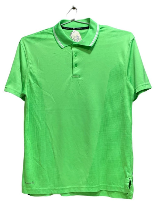 Russell Green Polyester Sport Polo T Shirt For Men Medium - Preloved Labels