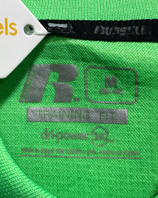 Russell Green Polyester Sport Polo T Shirt For Men Medium - Preloved Labels