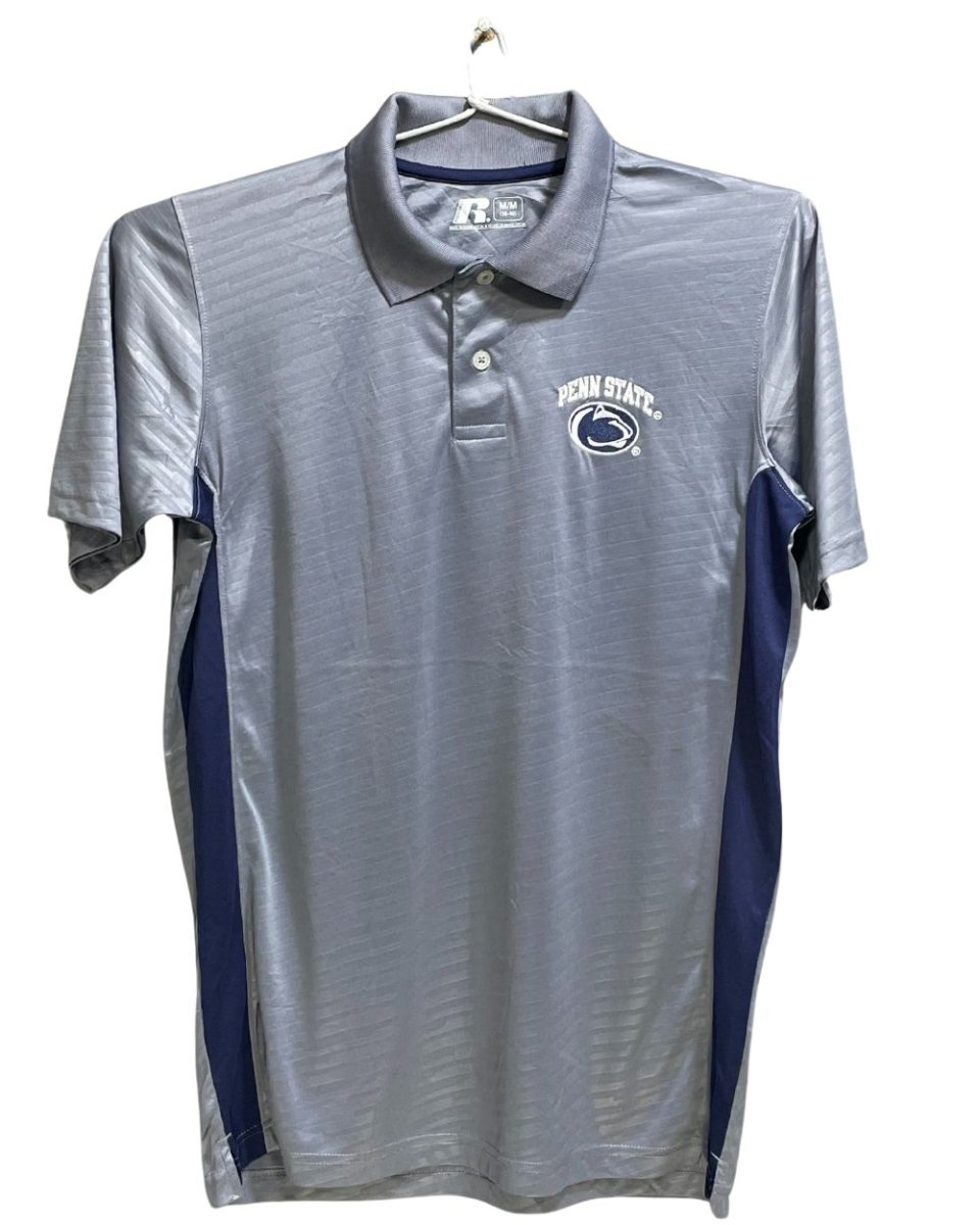 Russell Grey Polyester Sport Polo T Shirt For Men Medium - Preloved Labels