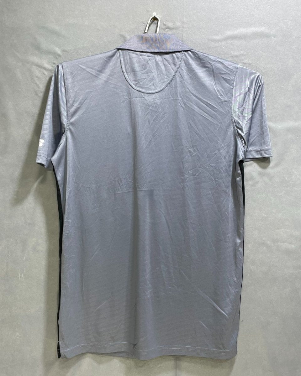 Russell Grey Polyester Sport Polo T Shirt For Men Medium - Preloved Labels