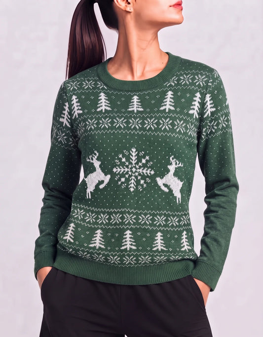 SHEIN Women Acrylic Green White Sweater M – Preloved Labels