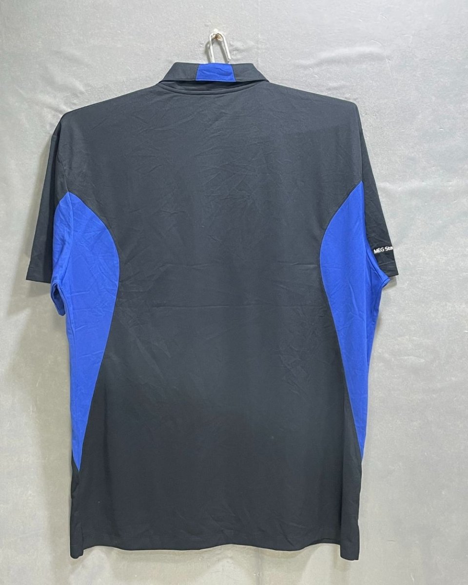 Sport - Tek Black & Blue Polyester Sport Polo T Shirt For Men X Large - Preloved Labels