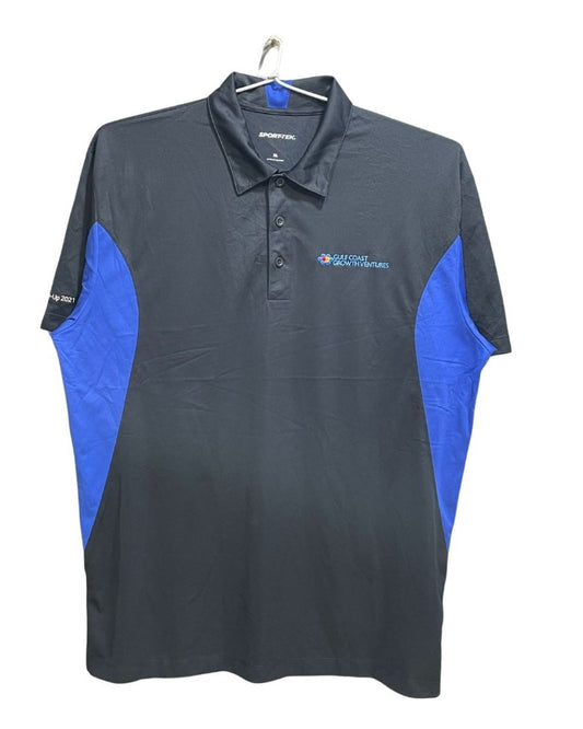 Sport - Tek Black & Blue Polyester Sport Polo T Shirt For Men X Large - Preloved Labels