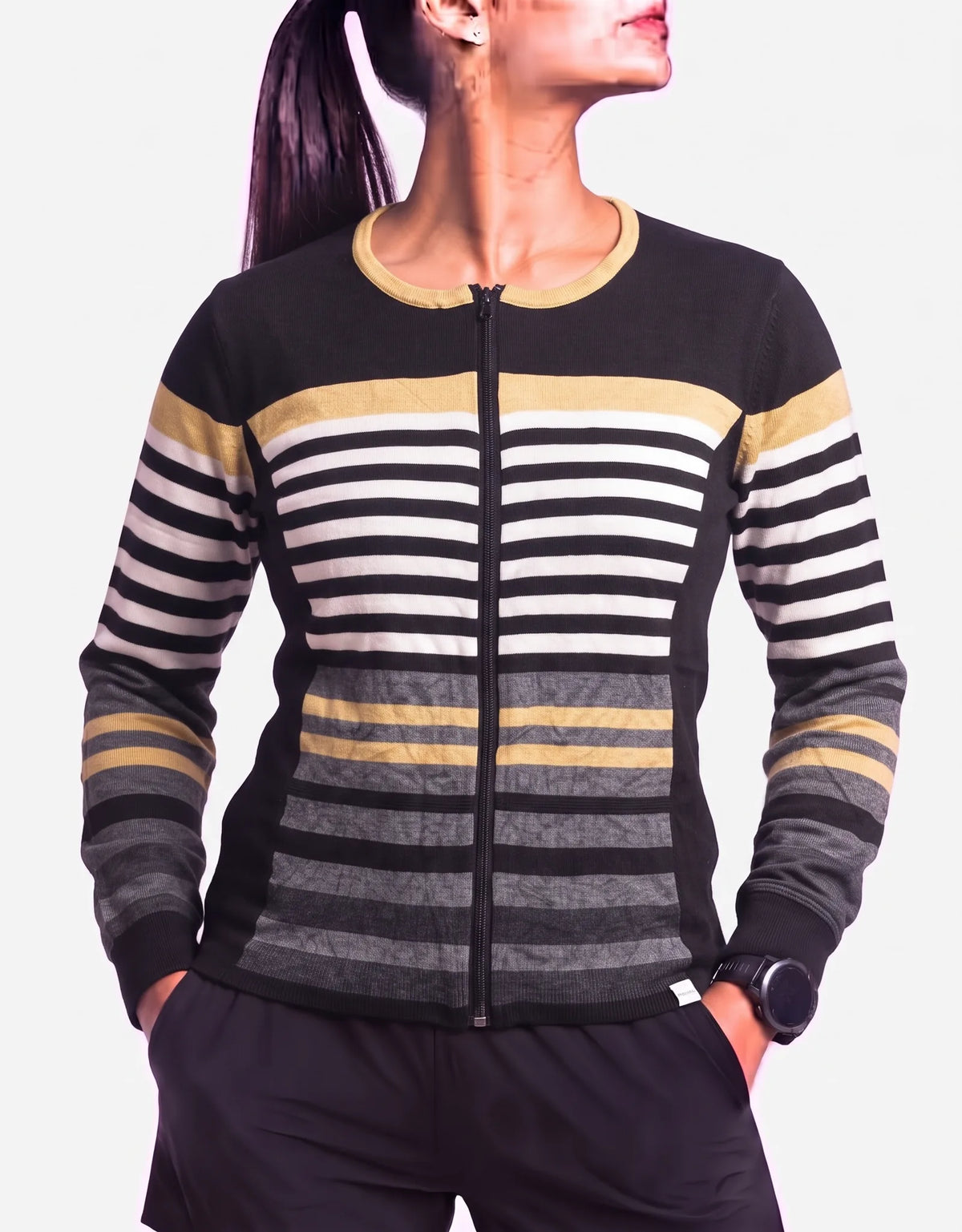 Studio Mode Women Black Striped Sweater M – Preloved Labels