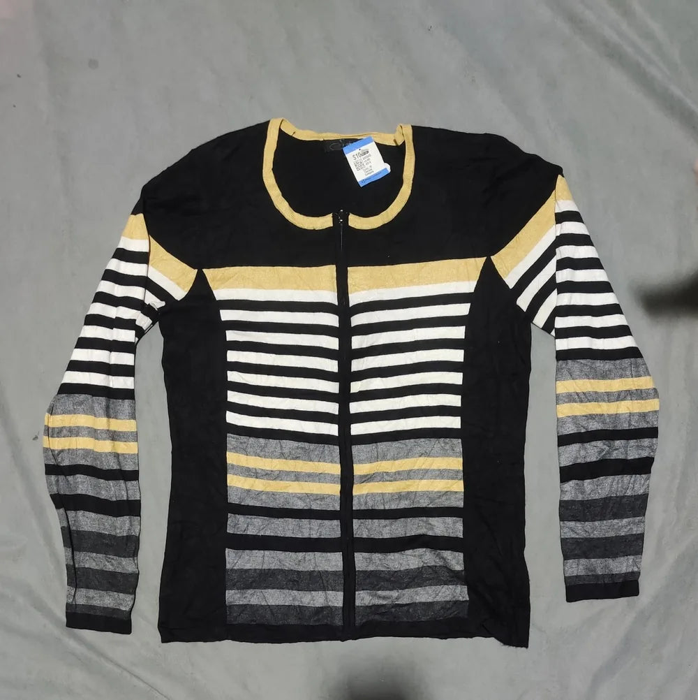 Studio Mode Women Black Striped Sweater M – Preloved Labels (view 3)