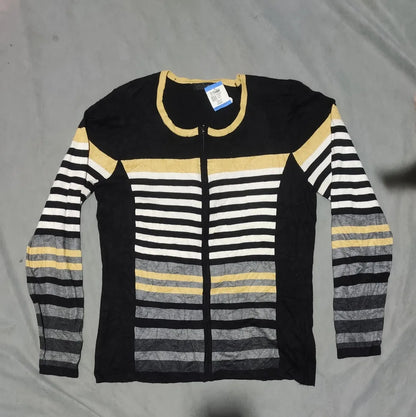 Studio Mode Women Black Striped Sweater M – Preloved Labels (view 3)