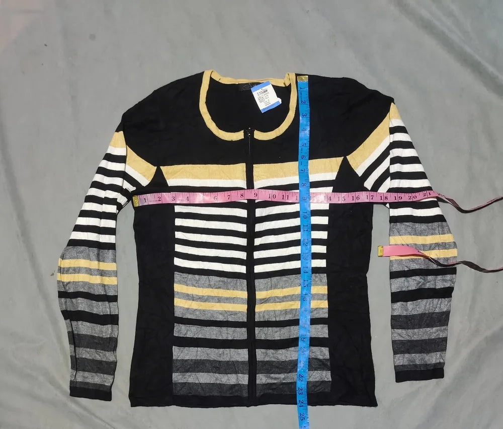 Studio Mode Women Black Striped Sweater M – Preloved Labels (view 4)