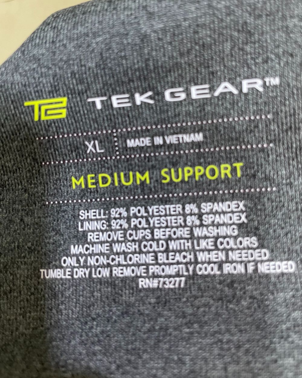 Tek Gear Gray Bra For Women X Large - Preloved Labels