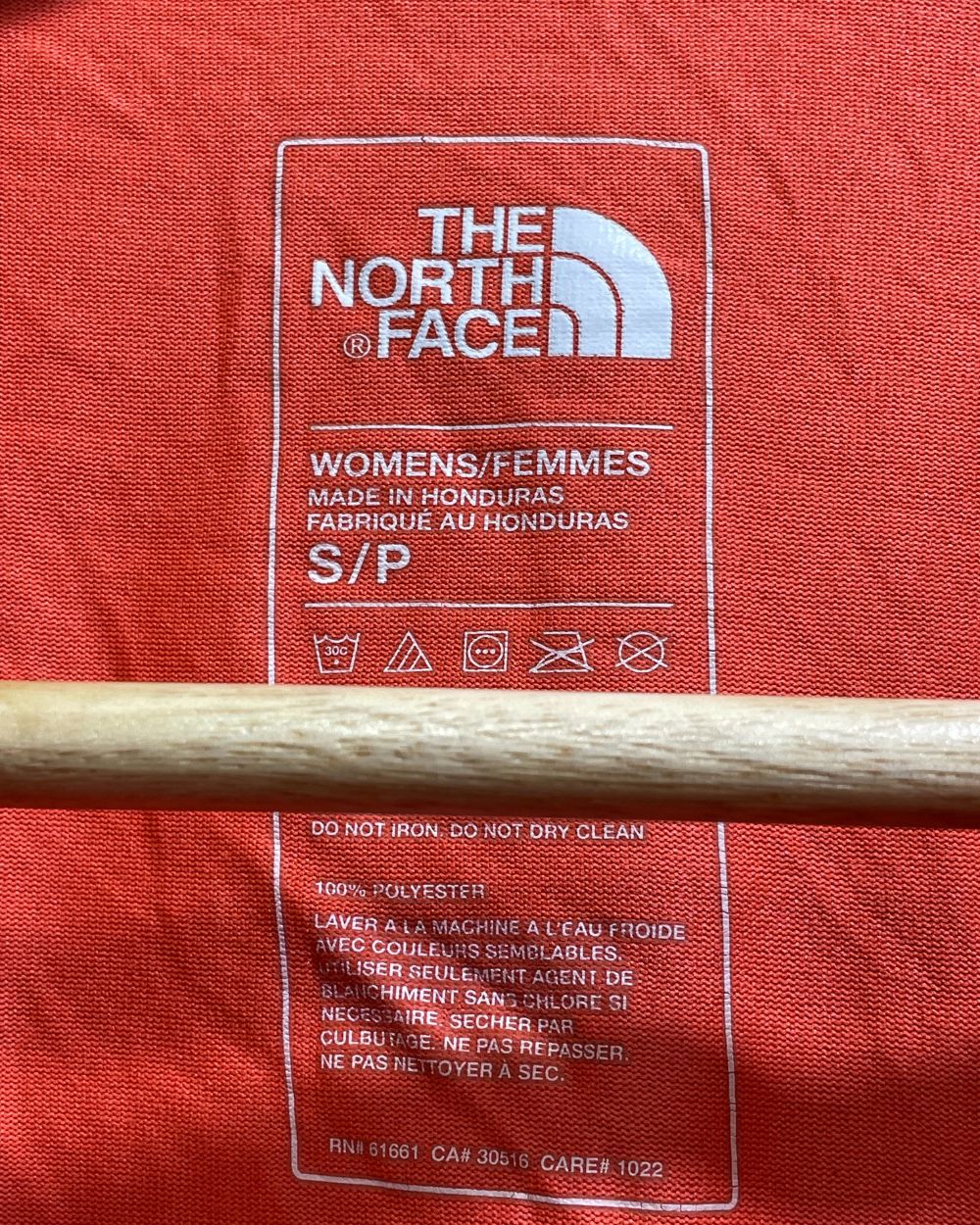 The North Face Orange Polyester Jersey Sport For Women T Shirt Small - Preloved Labels