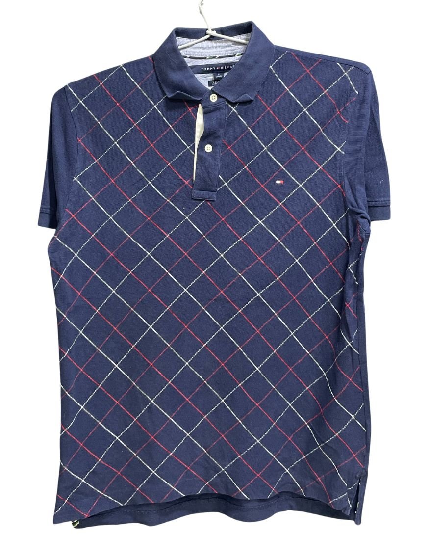 Tommy Hilfiger Blue Cotton Jersey Polo T Shirt For Men M - Preloved Labels