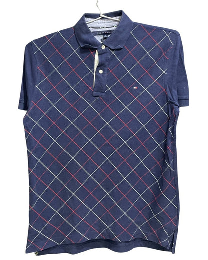 Tommy Hilfiger Blue Cotton Jersey Polo T Shirt For Men M - Preloved Labels