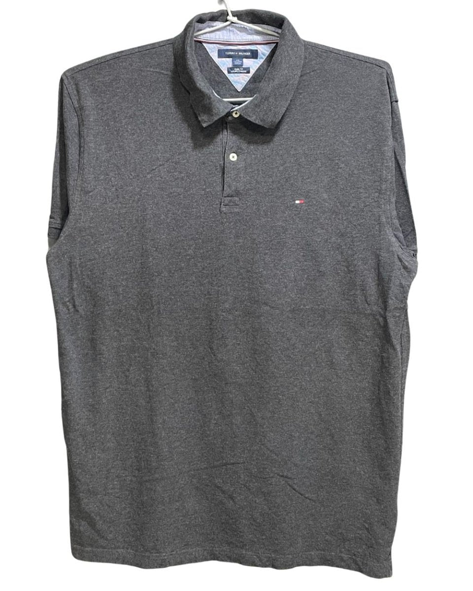 Tommy Hilfiger Gray Cotton Jersey Polo T Shirt For Men X Large - Preloved Labels
