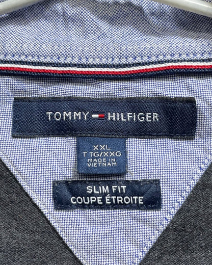 Tommy Hilfiger Gray Cotton Jersey Polo T Shirt For Men X Large - Preloved Labels
