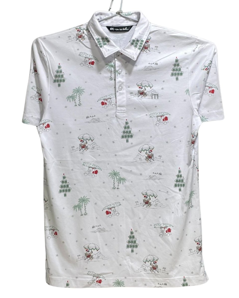 Travis Mathew White Polyester Sport Polo T Shirt For Men Small - Preloved Labels
