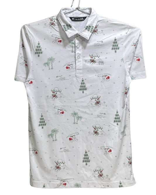 Travis Mathew White Polyester Sport Polo T Shirt For Men Small - Preloved Labels