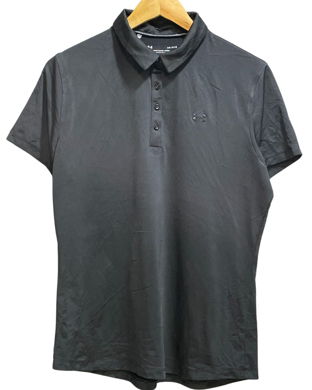 Under Armour Black Polyester Jersey Sport For Women T Shirt Large - Preloved Labels