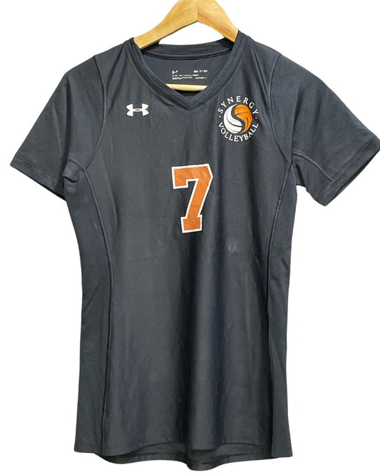 Under Armour Black Polyester Jersey Sport For Women T Shirt Medium - Preloved Labels