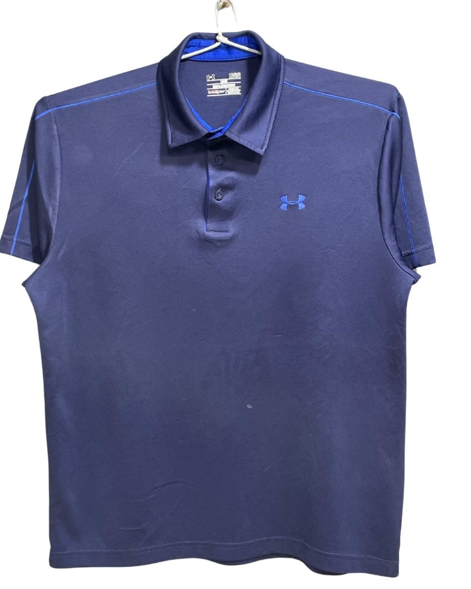 Under Armour Blue Polyester Sport Polo T Shirt For Men Large - Preloved Labels