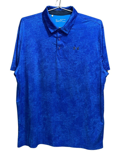 Under Armour Blue Polyester Sport Polo T Shirt For Men XX Large - Preloved Labels