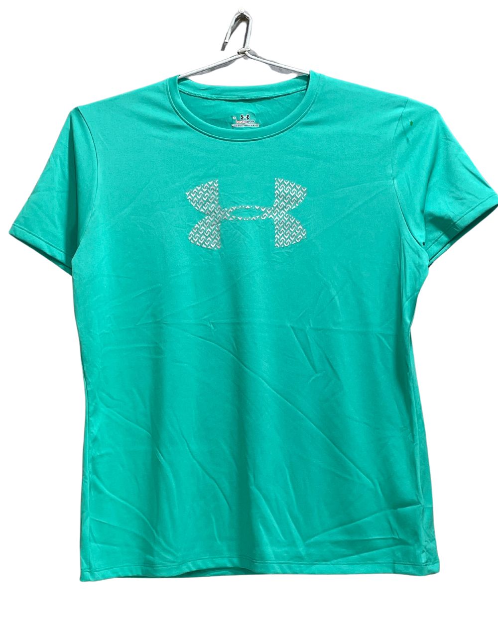 Under Armour Green Polyester Jersey Sport For Women T Shirt Large - Preloved Labels