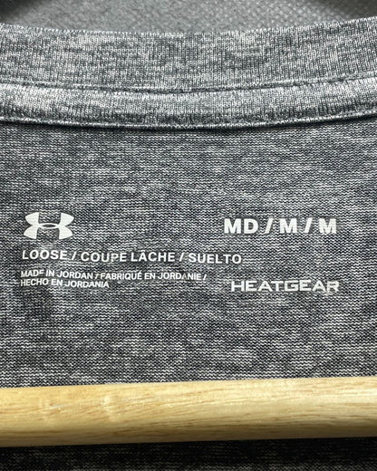Under Armour Grey Polyester JerseySport For Women T Shirt Medium - Preloved Labels