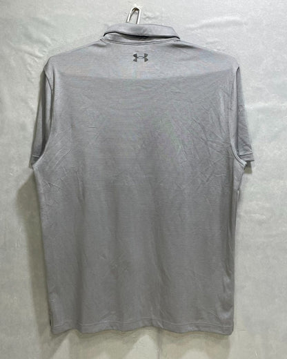 Under Armour Grey Polyester Sport Polo T Shirt For Men X Large - Preloved Labels