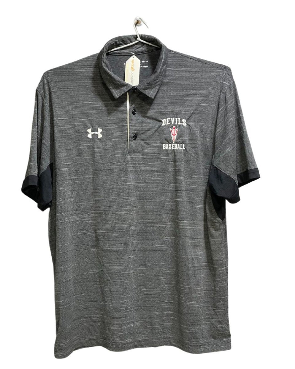 Under Armour Grey Polyester Sport Polo T Shirt For Men X Large - Preloved Labels