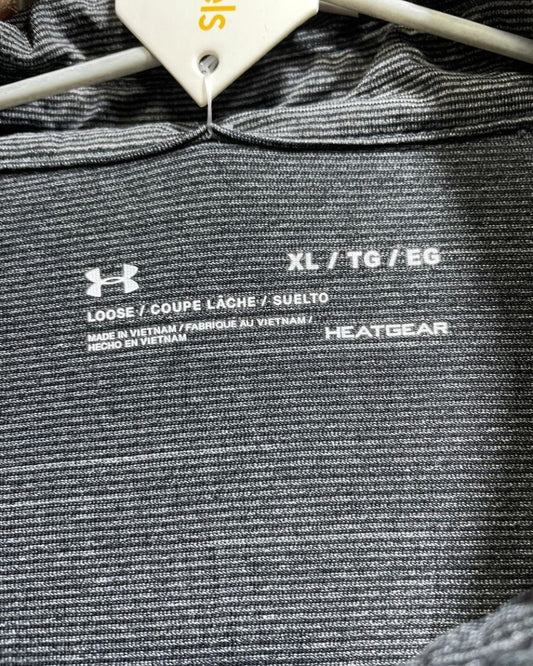 Under Armour Grey Polyester Sport Polo T Shirt For Men X Large - Preloved Labels