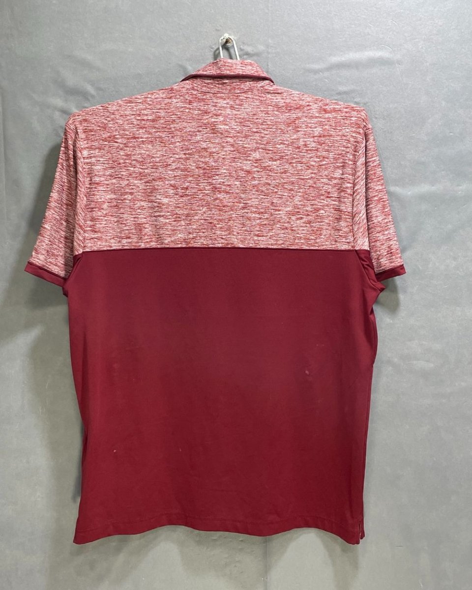 Under Armour Maroon Polyester Sport Polo T Shirt For Men Large - Preloved Labels